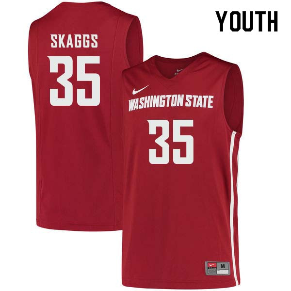 Youth #35 Carter Skaggs Washington State Cougars College Basketball Jerseys Sale-Crimson - Click Image to Close